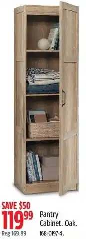 Canadian Tire Sauder pantry cabinet oak offer