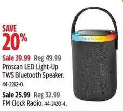 Canadian Tire Proscan LED Light-Up TWS Bluetooth Speaker offer
