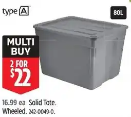Canadian Tire Type A solid tote wheeled offer
