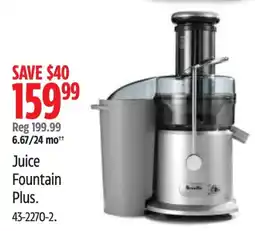 Canadian Tire Breville juice fountain plus offer