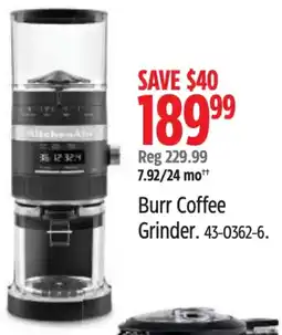 Canadian Tire Kitchen aid burr coffee grinder offer