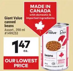 Giant Tiger Giant Value canned beans offer