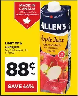 Giant Tiger Allen's juice offer
