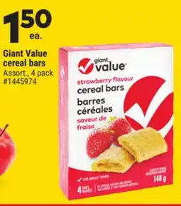 Giant Tiger Giant Value cereal bars offer