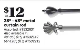 Giant Tiger 28 - 48 metal curtain rod offer