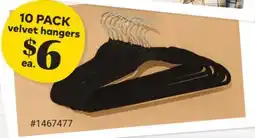 Giant Tiger 10 PACK velvet hangers offer