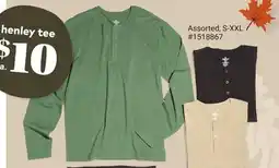 Giant Tiger henley tee offer