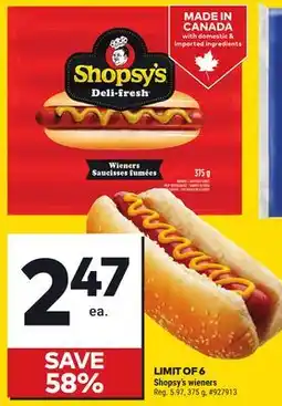 Giant Tiger Shopsy's Wieners offer
