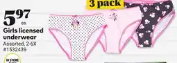 Giant Tiger Girls licensed underwear offer