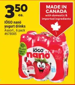 Giant Tiger IÖGO nanö yogurt drinks offer