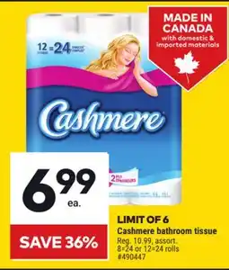 Giant Tiger Cashmere bathroom tissue offer