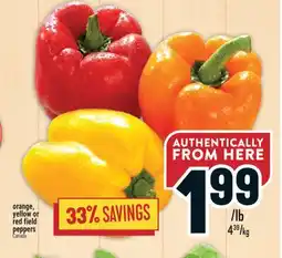 Marché Adonis Orange, yellow or red field peppers offer