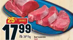 Marché Adonis Beef tenderloin halal offer