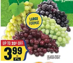 Marché Adonis Red, green, black or champagne grapes offer