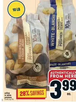 Marché Adonis Yellow or white potatoes offer