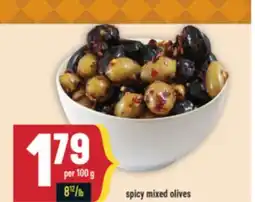 Marché Adonis Spicy mixed olives offer
