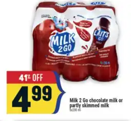 Marché Adonis Milk 2 Go chocolate milk or partly skimmed milk offer