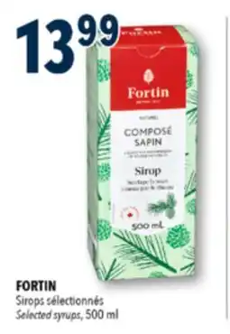 Familiprix FORTIN, Selected syrups, 500 ml offer