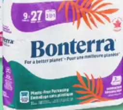 Familiprix BONTERRA, Bathroom tissue, 9 triple rolls or Paper towels, 3 mega rolls offer