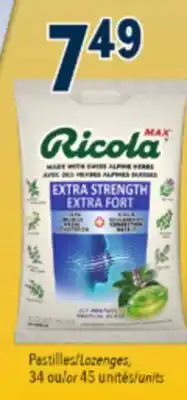 Familiprix RICOLA Lozenges, 34 or 45 units offer