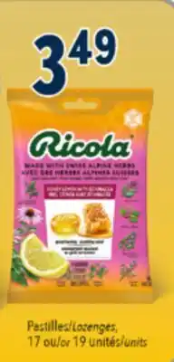 Familiprix RICOLA, Pastilles, 17 or 19 units offer