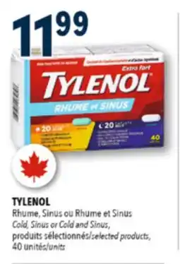 Familiprix TYLENOL Cold, Sinus or Cold and Sinus, selected products, 40 units offer