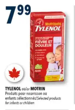 Familiprix TYLENOL or MOTRIN, Selected products for infants or children offer