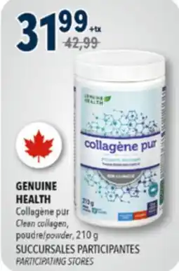 Familiprix GENUINE HEALTH Clean collagen, powder, 210g offer