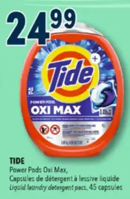 Familiprix TIDE Power Pods Oxi Max, Capsules Liquid laundry detergent pacs, 45 capsules offer