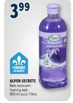 Familiprix ALPEN SECRETS, Foaming bath, 850 ml or 1 litre offer