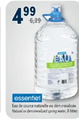 Familiprix ESSENTIEL,Natural or demineralized spring water, 8 litres offer