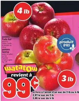 Metro POMMES PAULA RED, POMMES SUNRISE | PAULA RED OR SUNRISE APPLES offer