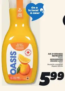 IGA OASIS REFRIGERATED ORANGE JUICE offer