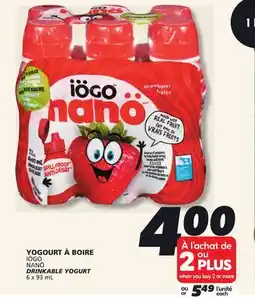 IGA IÖGO NANÖ DRINKABLE YOGURT offer