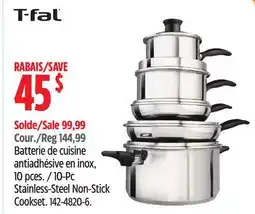 Canadian Tire T-fal 10-Pc Stainless-Steel Non-Stick Cookset offer