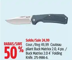 Canadian Tire Buck Matrixx 2.0 4˝ Folding Knife offer