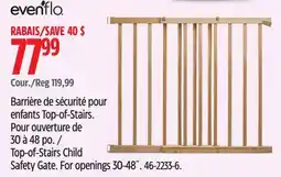 Canadian Tire evenflo Top-of-Stairs Child Safety Gate offer