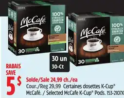 Canadian Tire McCafe Selected McCafe K-Cup Pods offer