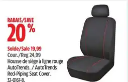 Canadian Tire AutoTrends Red-Piping Seat Cover offer