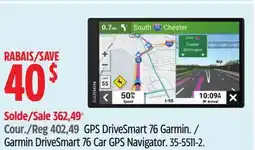 Canadian Tire Garmin DriveSmart 76 Car GPS Navigator offer