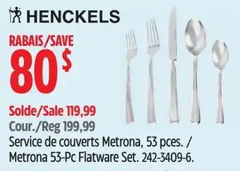 Canadian Tire Henckels Metrona 53-Pc Flatware Set offer