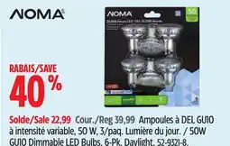 Canadian Tire Noma 50W GU10 Dimmable LED Bulbs, 6-Pk Daylight offer