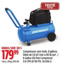 Canadian Tire Mastercraft 8-Gallon Oil-Free Compressor offer