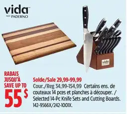 Canadian Tire Vida By Paderno Selected 14-Pc Knife Sets and Cutting Boards offer