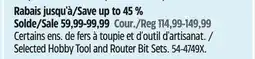 Canadian Tire Mastercraft Selected Hobby Tool and Router Bit Sets offer