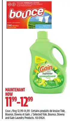 Canadian Tire Selected Tide, Bounce, Downy and Gain Laundry Products offer