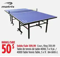 Canadian Tire 4000 Table Tennis Table, 5 x 9´ offer