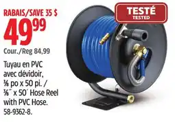Canadian Tire Mastercraft 3⁄8˝ x 50´ Hose Reel with PVC Hose offer