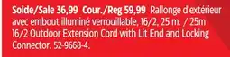 Canadian Tire Noma 25m 16/2 Outdoor Extension Cord with Lit End and Locking Connector offer