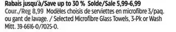 Canadian Tire SIMONIZ Selected Microfibre Glass Towels offer